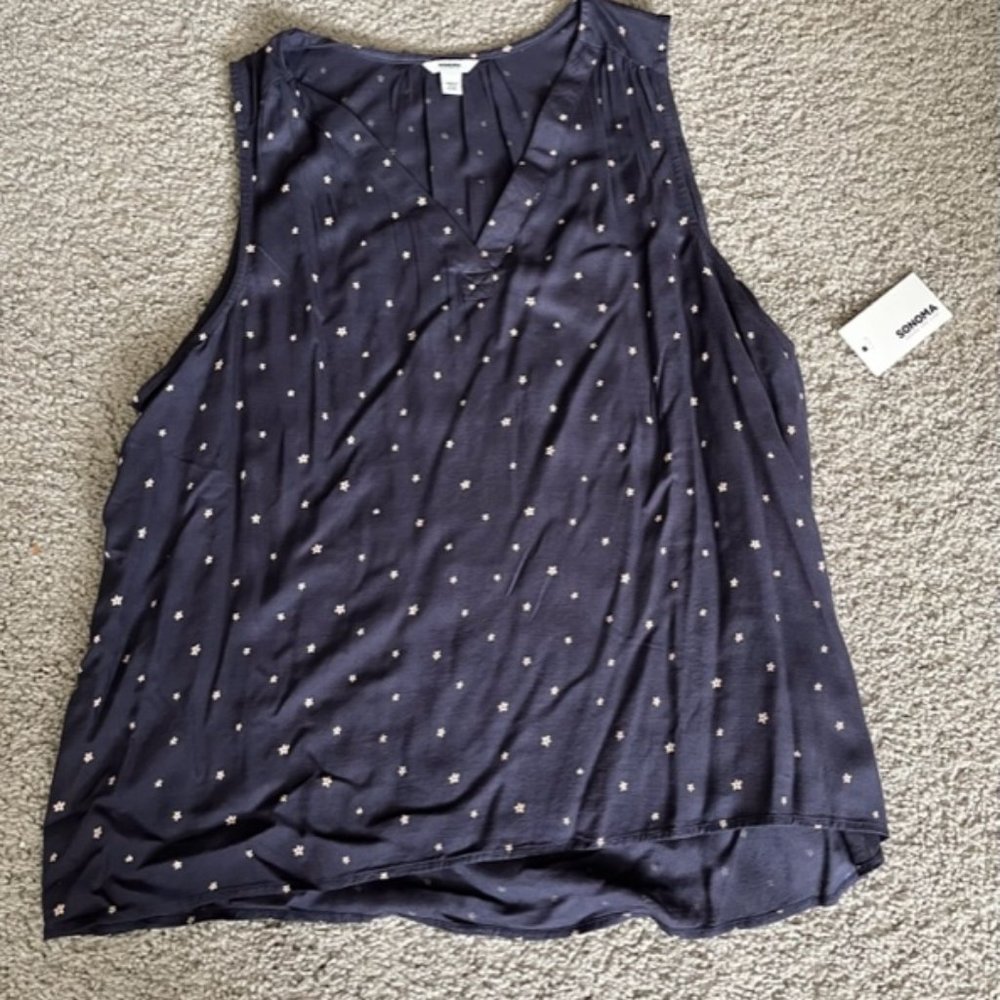 Sonoma Navy Blue Sleeveless Top - NWT